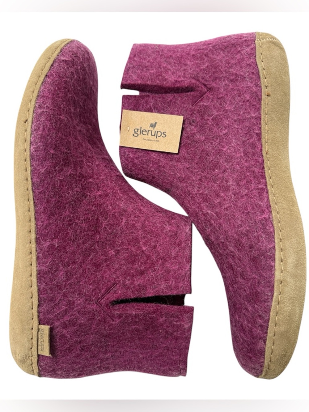 Glerups Women's Boot - LEATHER SOLE - CRANBERRY